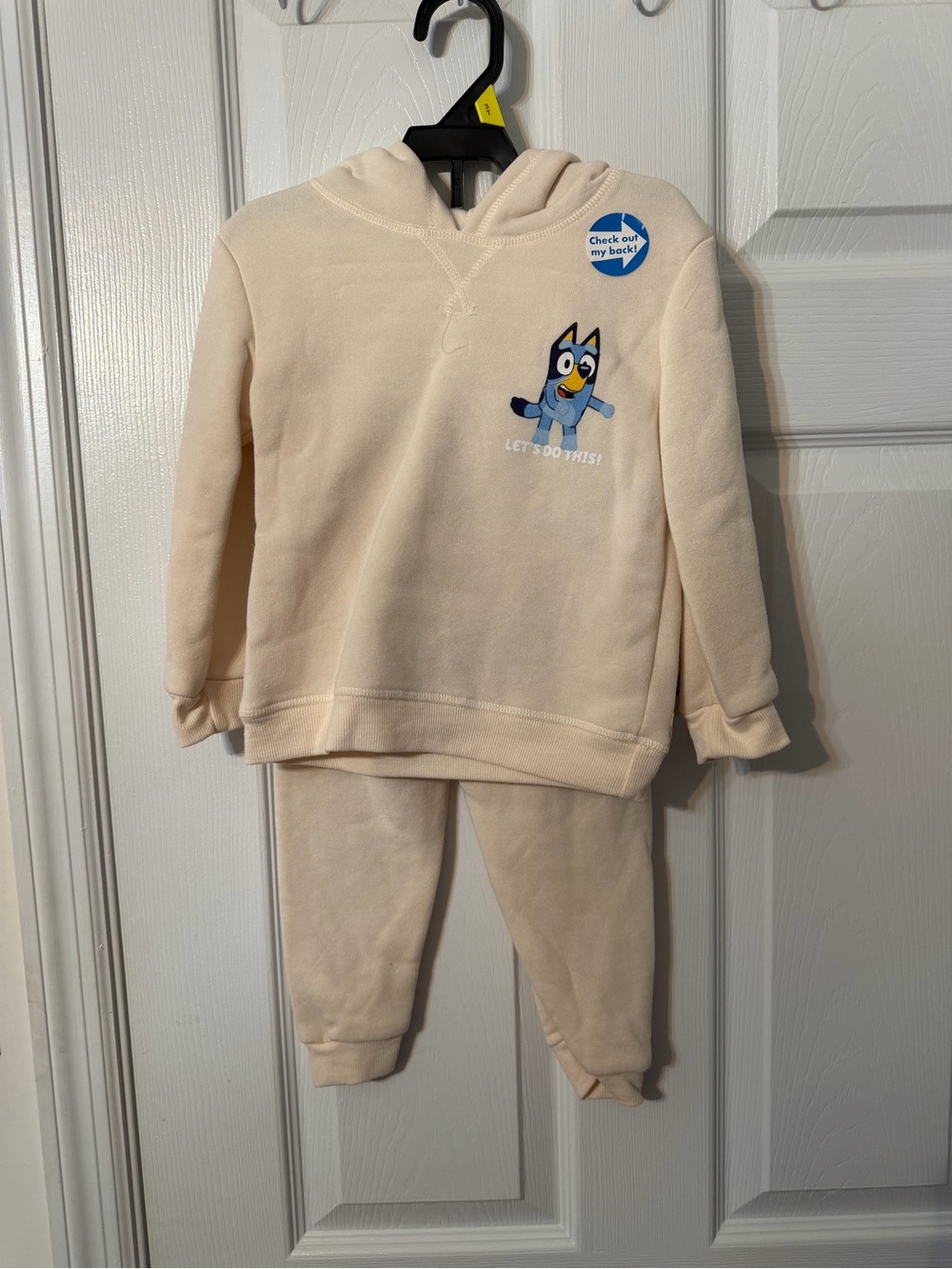 Kids Cream Hoodie & Joggers Set with Bluey Character